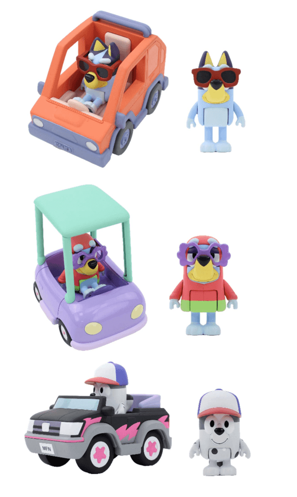 BLUEY Spielset S13 – Fahrzeug mit 7,5 cm Spielfigur (sortiert)