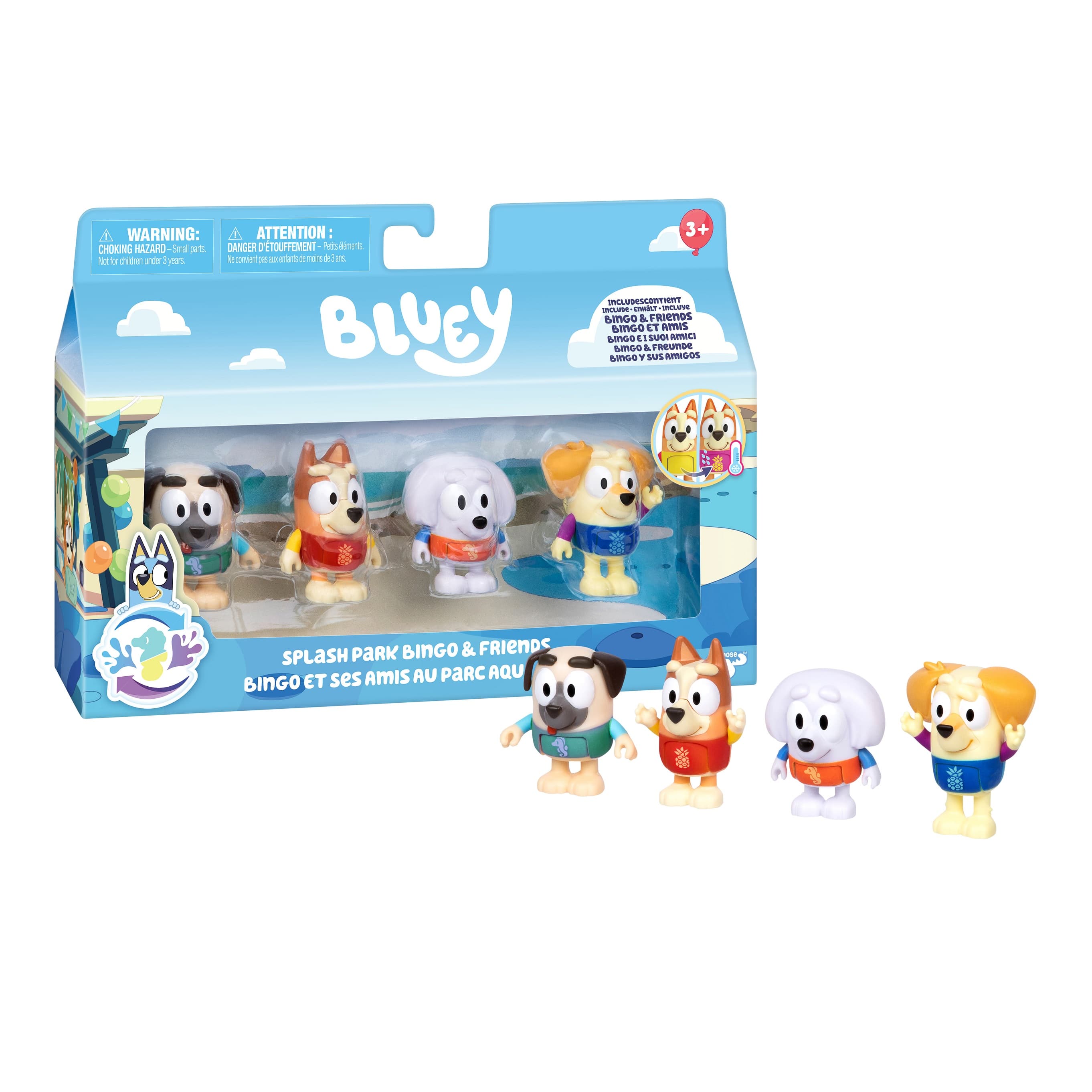 Bluey Wasserspielplatz Bingo & Freunde – 4er-Figurenset