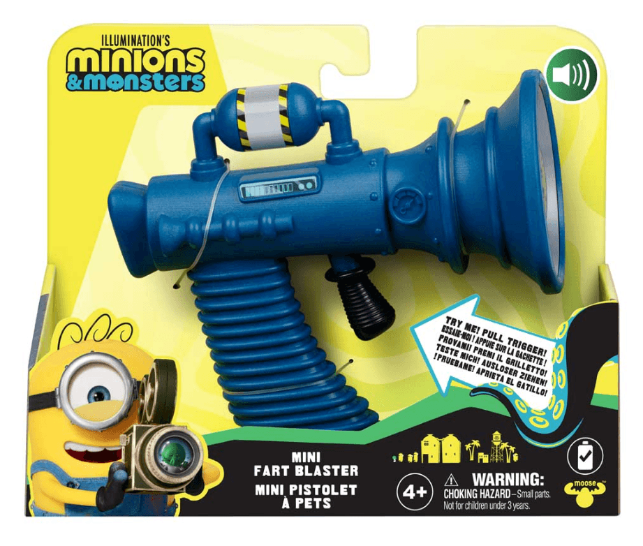 Minions 3 Mini Fart Blaster – Lustiges Spielzeug mit Soundfunktion, Minions Gadgets für Kinder