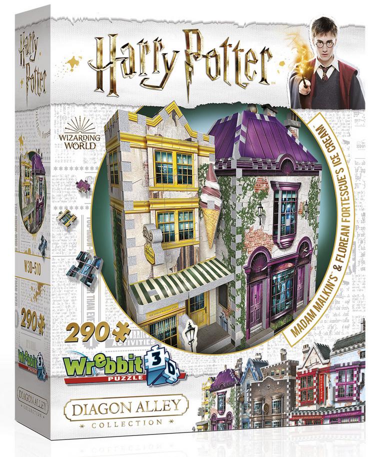 Wrebbit 3D Puzzle - Harry Potter - 3D-Puzzle Madam Malkin’s Anzüge&Florean Fortescue’s Eissalon, 290 Teile