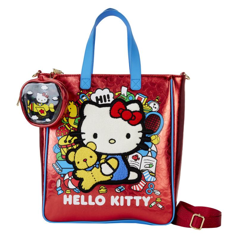 Loungefly Sanrio Hello Kitty 50th Anniversary Metallic Tote Bag with Coin Bag