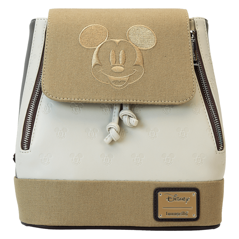 Loungefly Disney Mickey & Friends Canvas All-Over Print Drawstring Bucket Mini Backpack