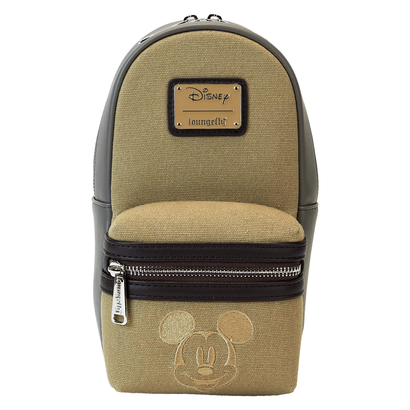 Loungefly Disney Mickey & Friends Canvas Drink Holder Crossbody Bag