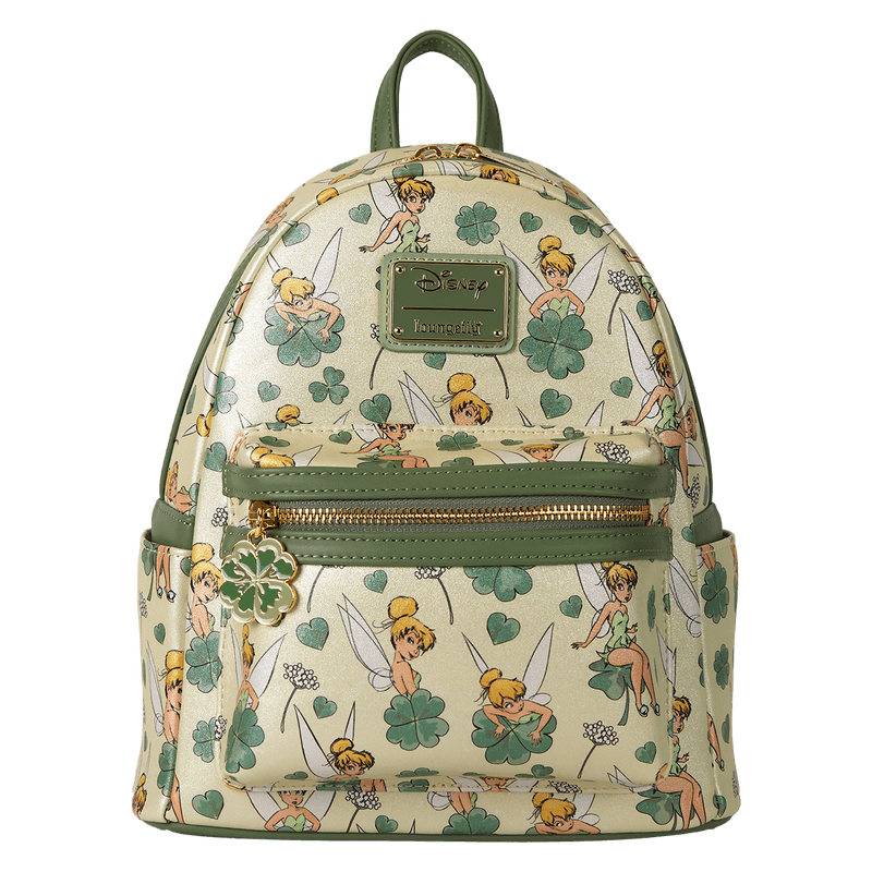 Loungefly Disney Peter Pan Tinker Bell Clover All-Over Print Mini Backpack