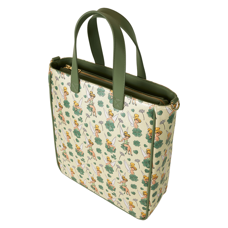 Produktbild Loungefly Disney Peter Pan Tinker Bell Clover All-Over Print Tote Bag With Coin Bag 8 von 11