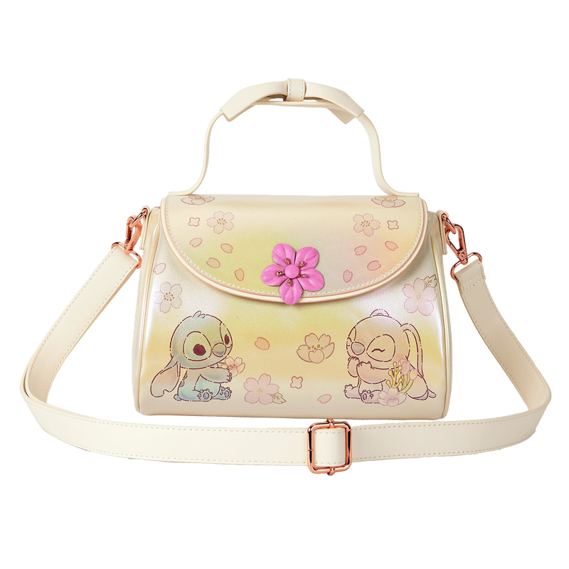 Produktbild Loungefly Disney Stitch & Angel Cherry Blossom Bow Handle Crossbody Bag 3 von 7