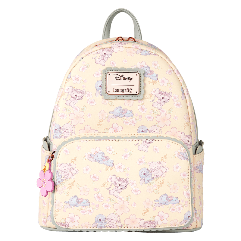 Loungefly Stitch & Angel Cherry Blossom All-Over Print Mini Backpack