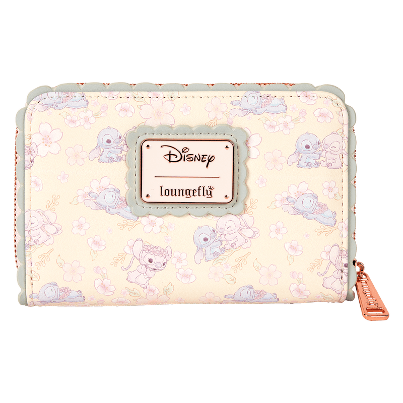 Funko Disney - Lilo & Stitch - Loungefly Disney Stitch & Angel Cherry Blossom All-Over Print Zip Around Wallet