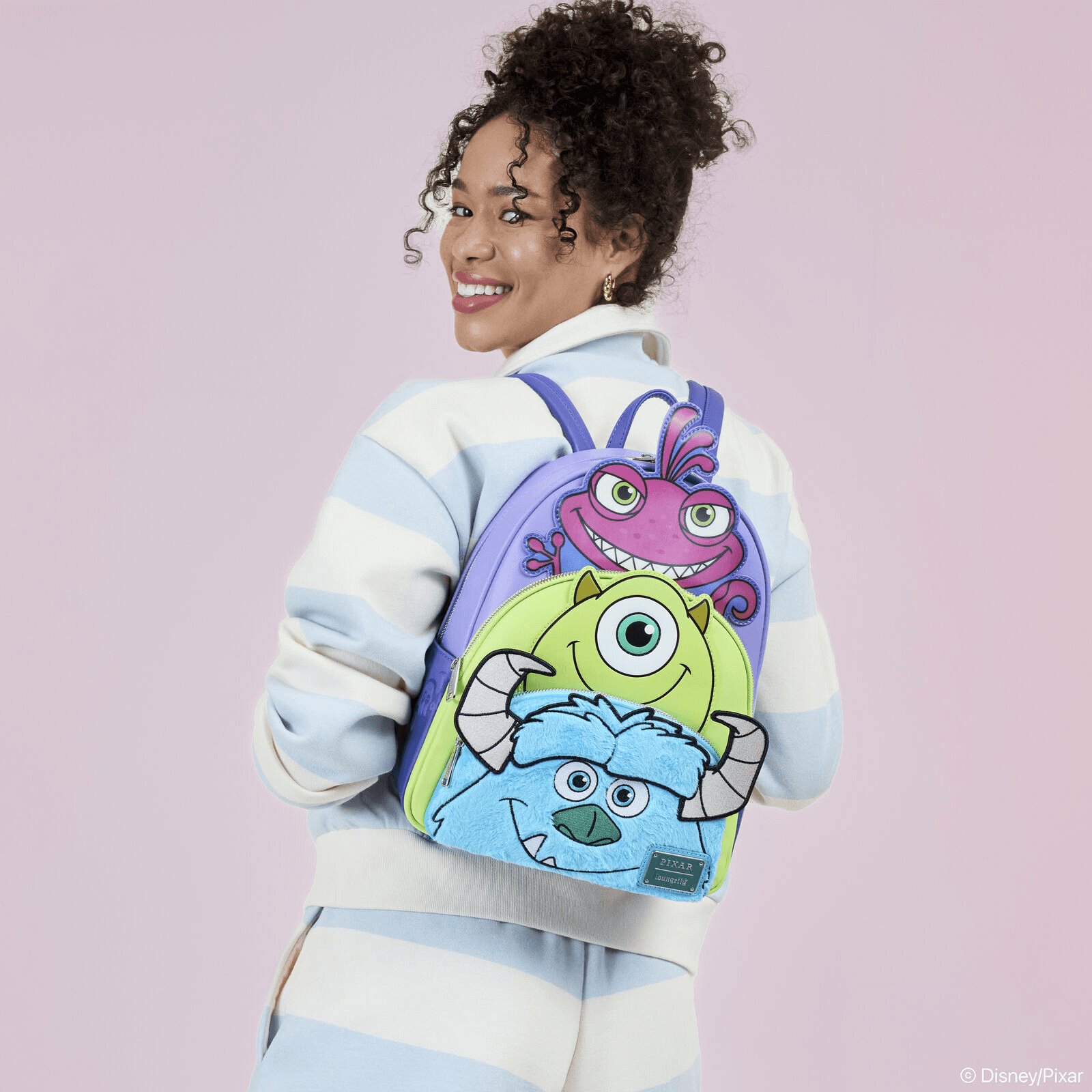 Produktbild Loungefly Monsters, Inc. Sulley, Mike, & Randall Triple Pocket Mini Backpack 2 von 2