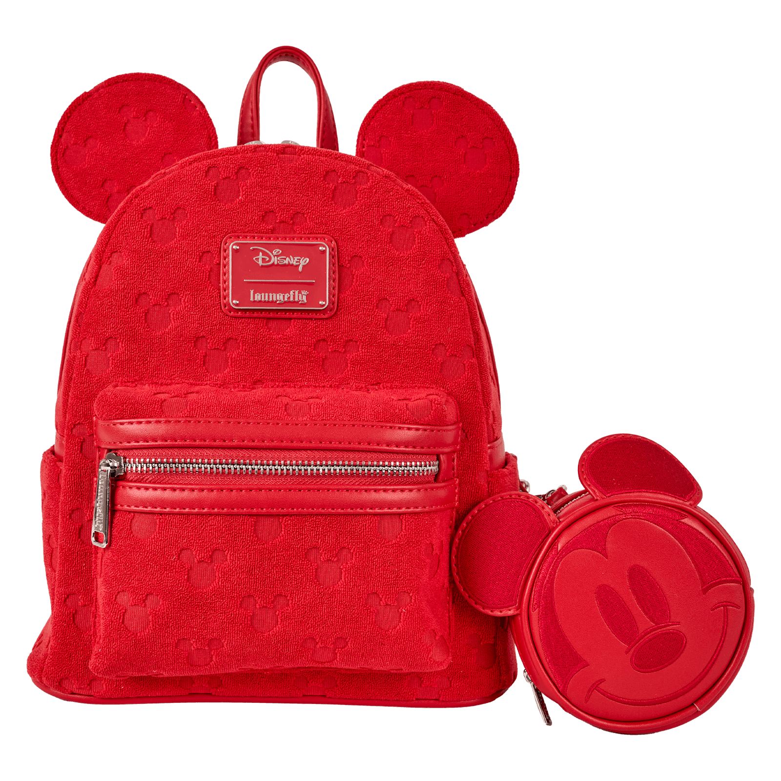 Loungefly Mickey Mouse All-Over Print Plush Burnout Mini Backpack