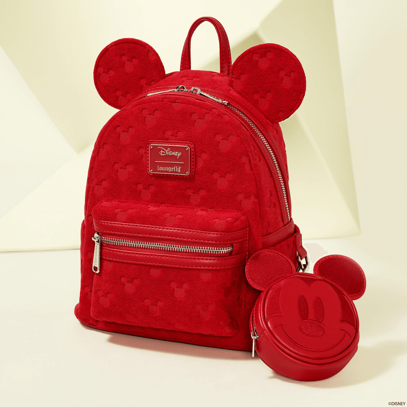 Produktbild Loungefly Mickey Mouse All-Over Print Plush Burnout Mini Backpack 2 von 2