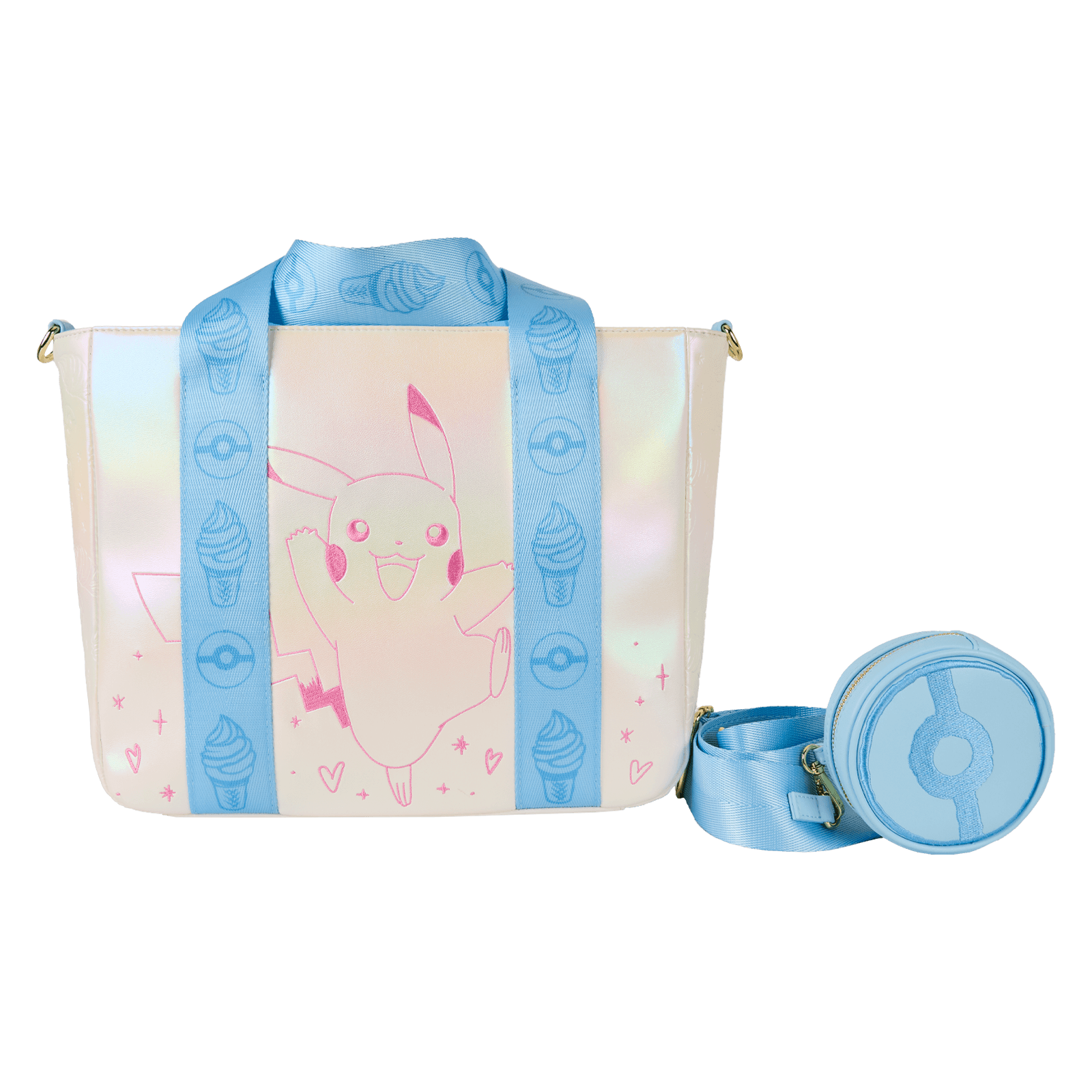 Pokémon Iridescent Pikachu Tote Crossbody Bag with Coin Bag