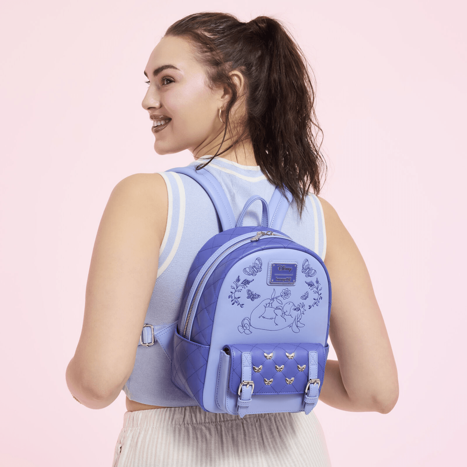 Produktbild Loungefly Disney Winnie The Pooh Floral Eeyore Quilted Texture Mini Backpack 5 von 6