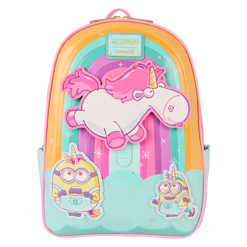 Loungefly Minions Fluffy Unicorn Rainbow Mini Backpack