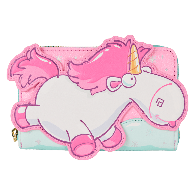 Loungefly Minions Fluffy Unicorn Rainbow Glitter Zip Around Wallet
