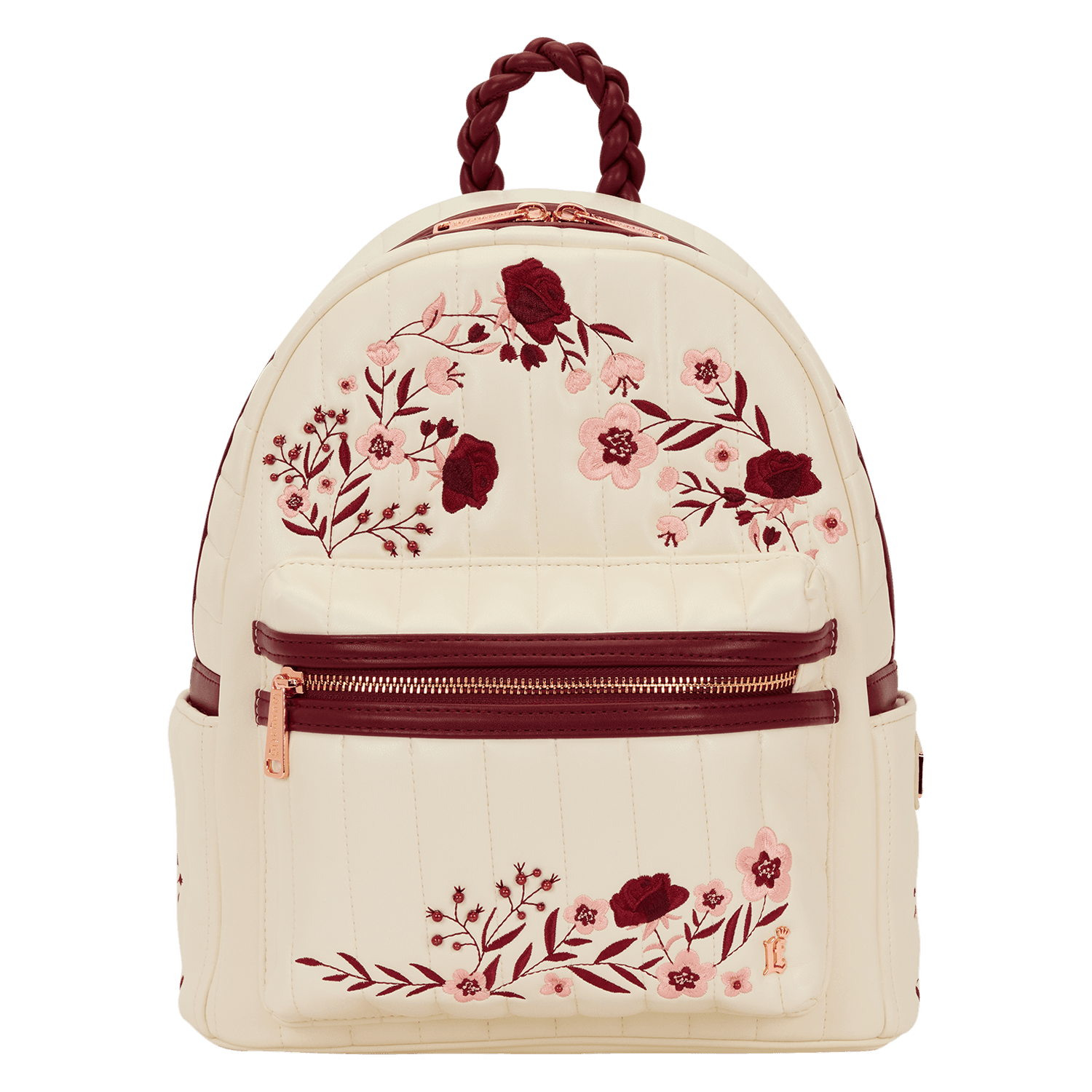 Loungefly Midi-Rucksack Cream & Red Floral