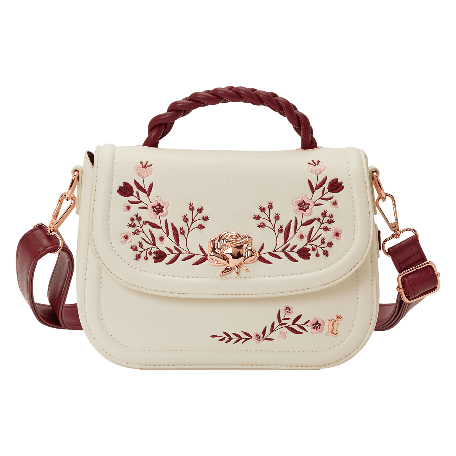 Loungefly Cream & Red Floral Crossbody Bag