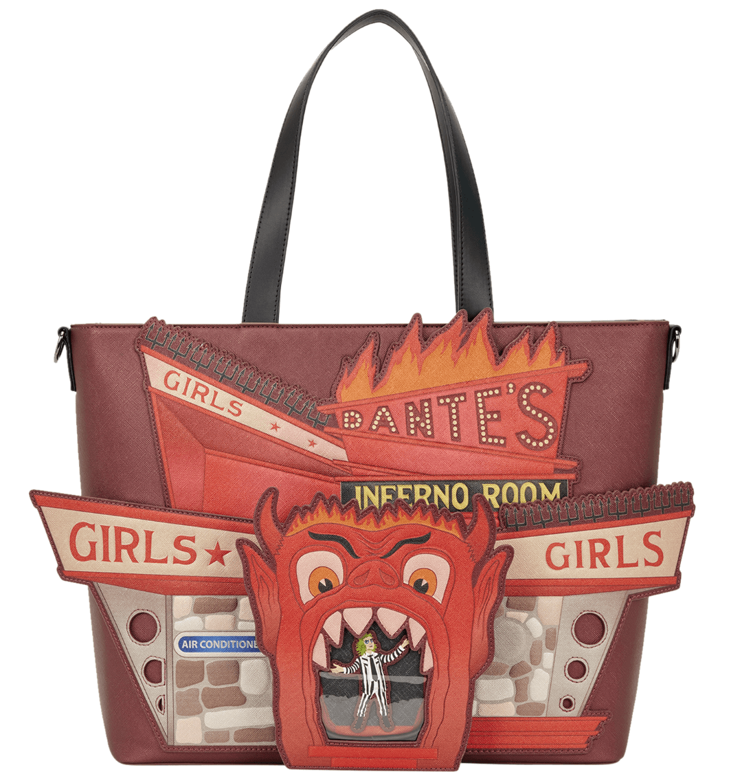 Loungefly Beetlejuice Dante's Inferno Room Tote Crossbody Bag mit Münztasche