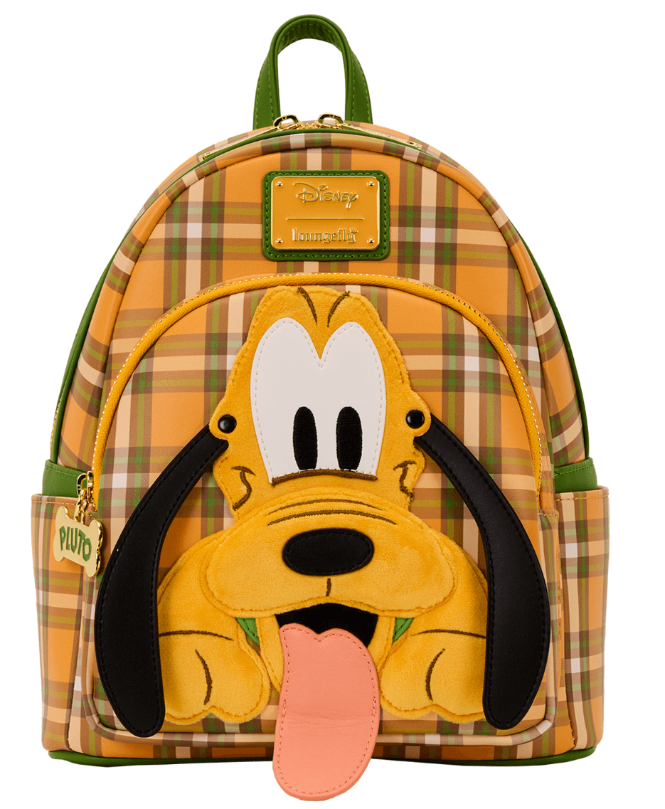 Loungefly Disney Pluto 95th Anniversary Plaid Mini Backpack