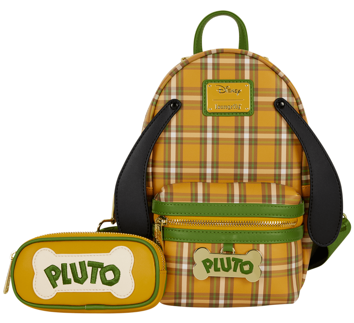 Loungefly Disney Pluto 95th Anniversary Plaid Sling Crossbody Bag with Coin Bag