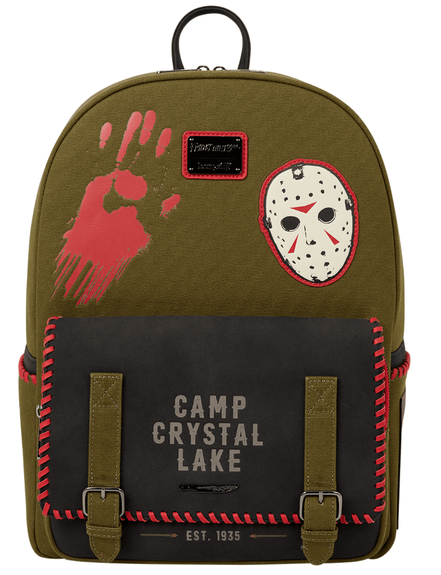 Loungefly Friday the 13th Camp Crystal Lake Canvas Glow Full Size Backpack