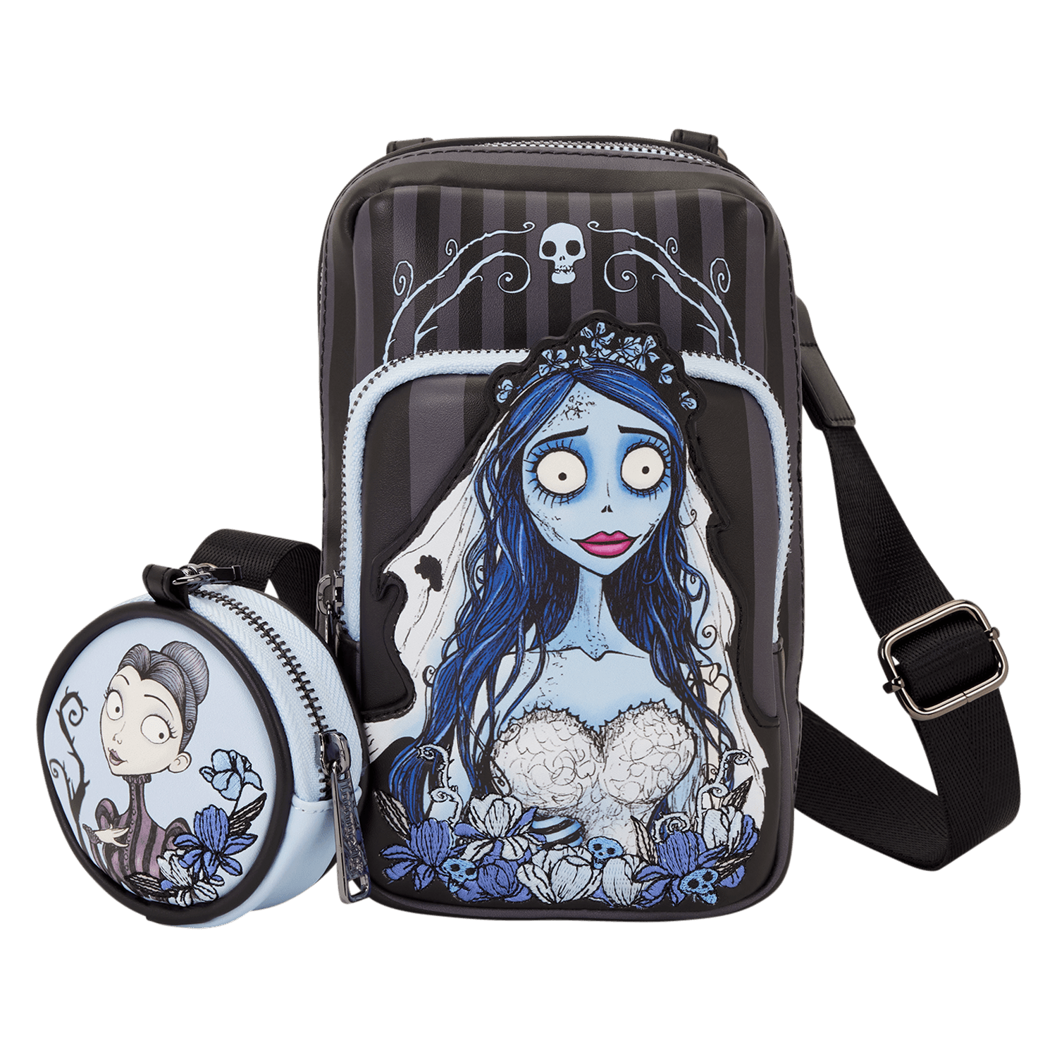 Loungefly Corpse Bride Emily Sling Crossbody Bag with Coin Bag