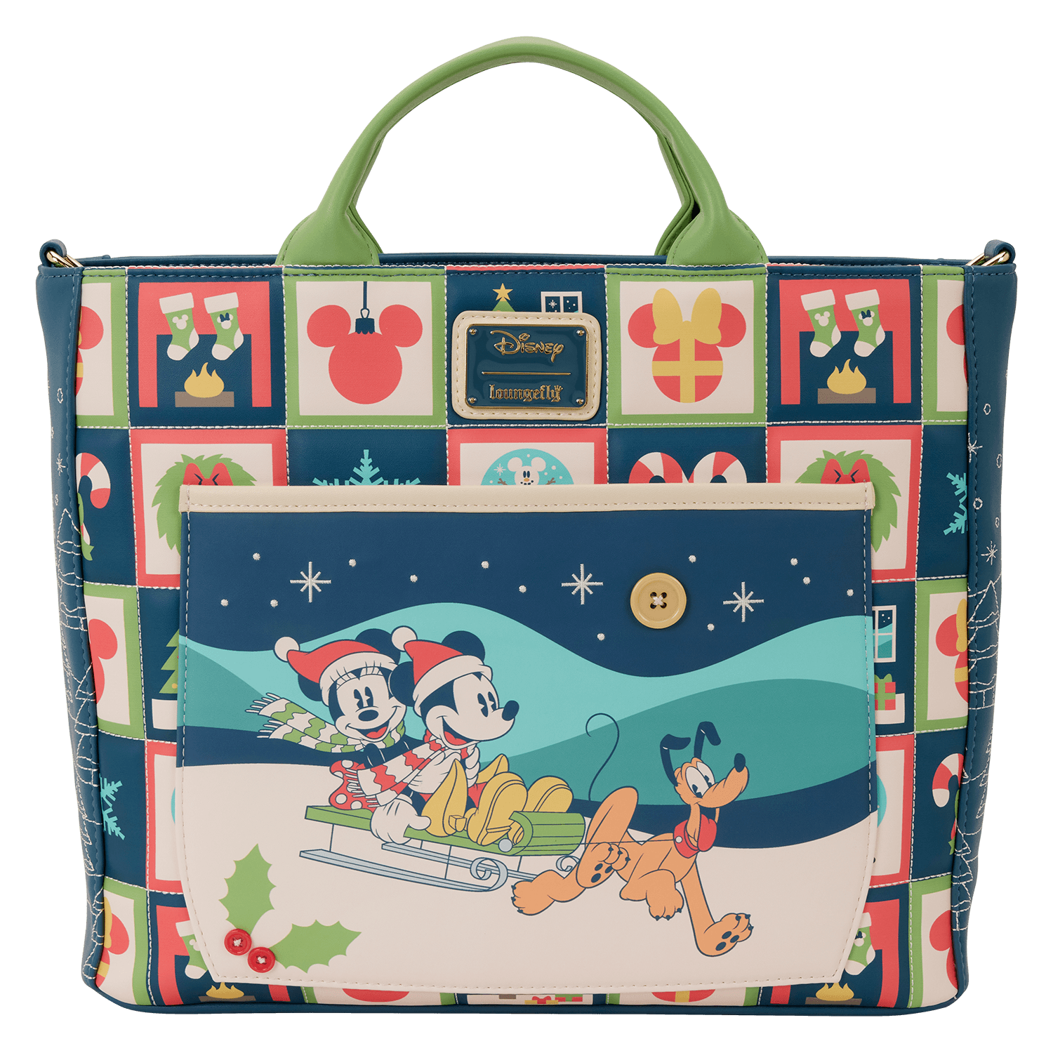 Loungefly Disney Mickey & Friends Holiday Convertible Backpack & Tote Crossbody Bag