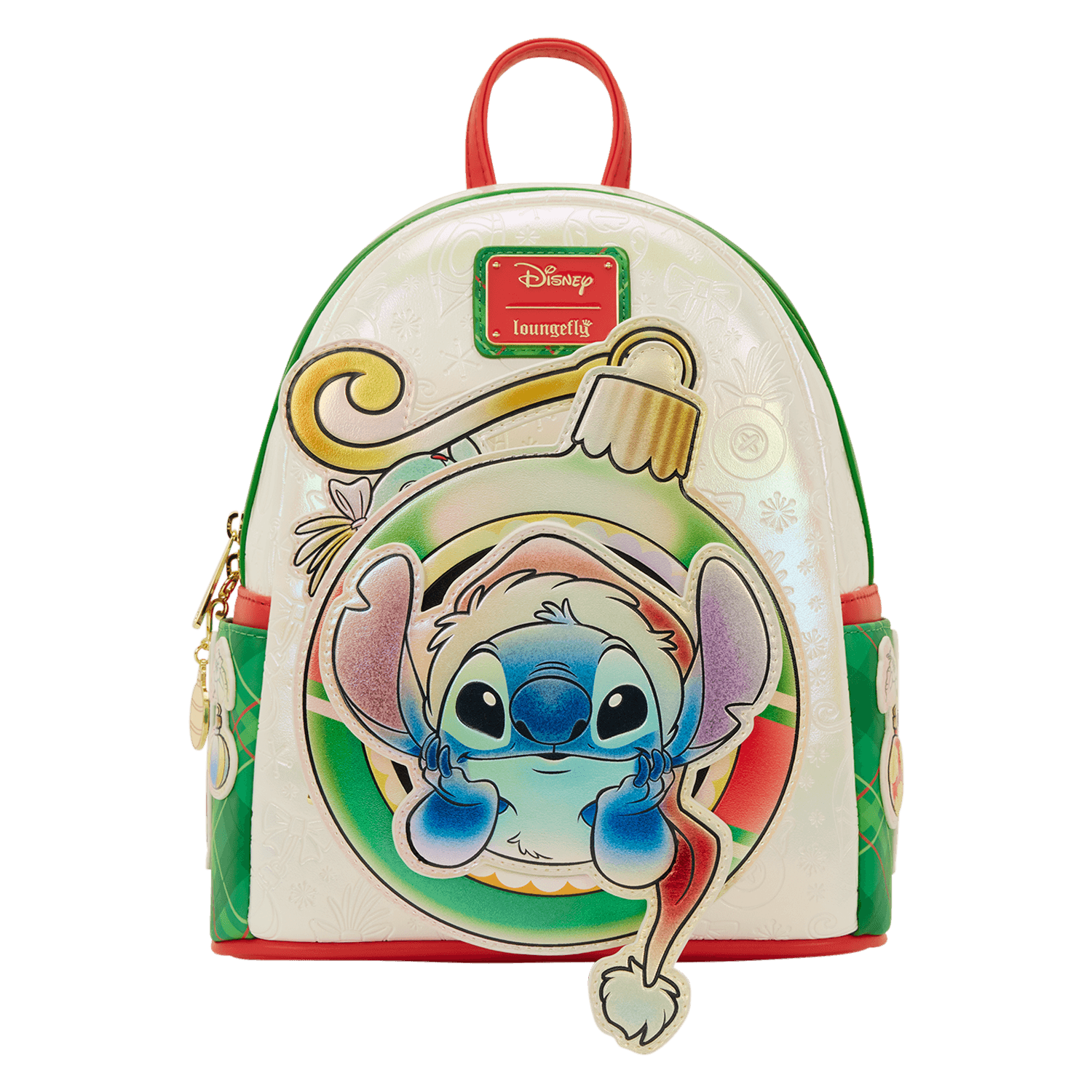 Loungefly Disney Stitch & Scrump Iridescent Holiday Ornament Mini Backpack