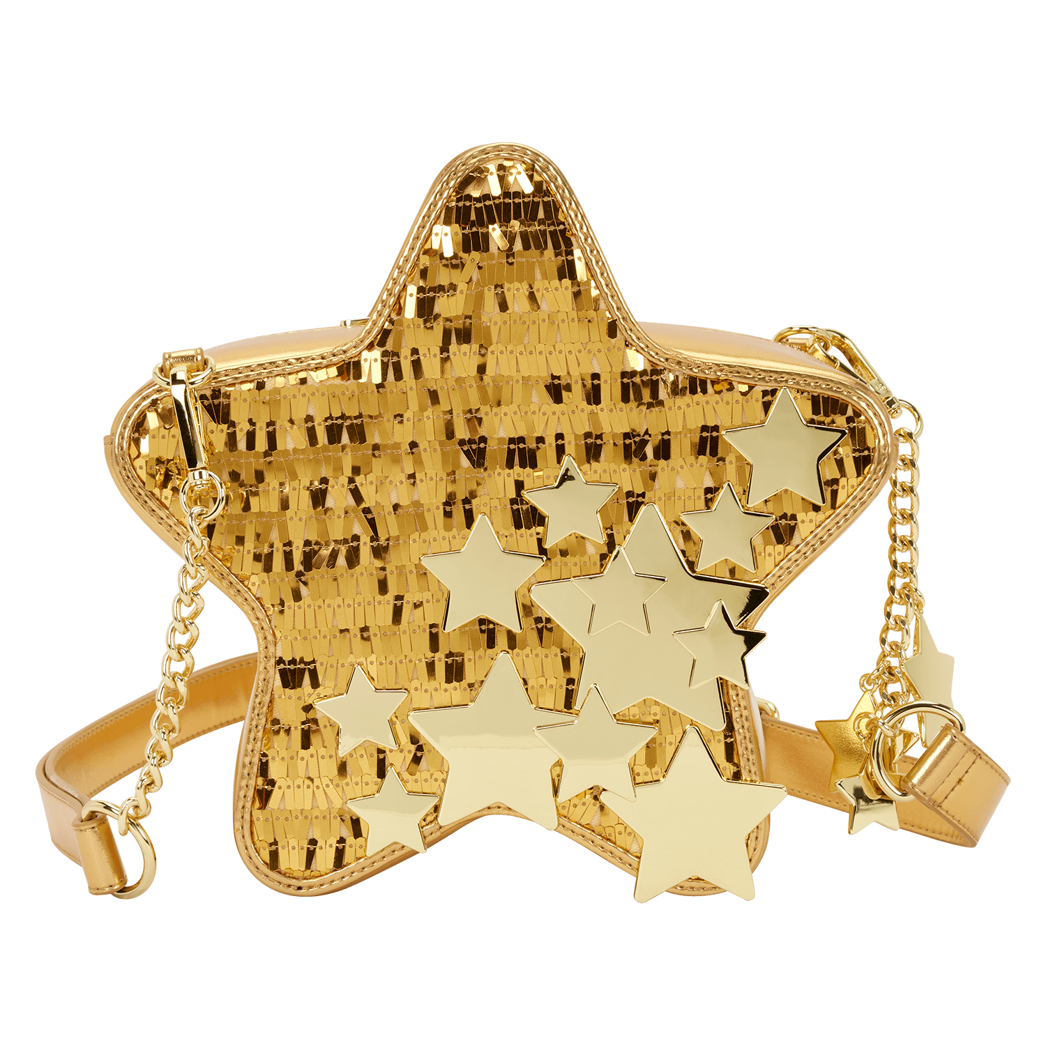 Loungefly Gold Star Sequin Figural Crossbody Bag
