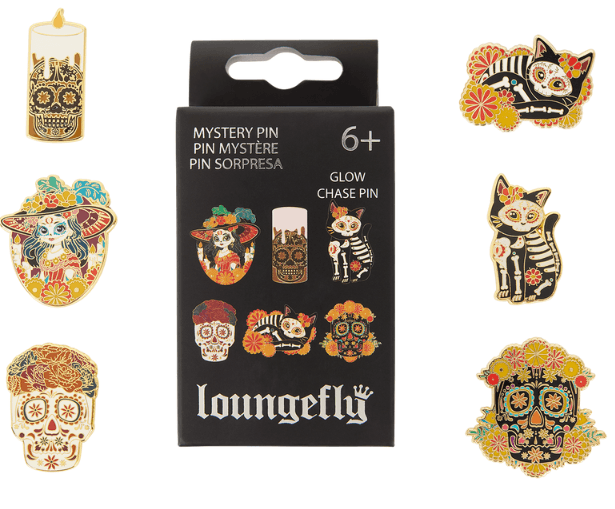 Loungefly Día de los Muertos Glow Mystery Box Pin