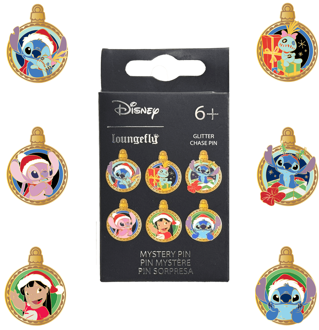 Loungefly Lilo & Stitch Holiday Ornaments Mystery Box Pin