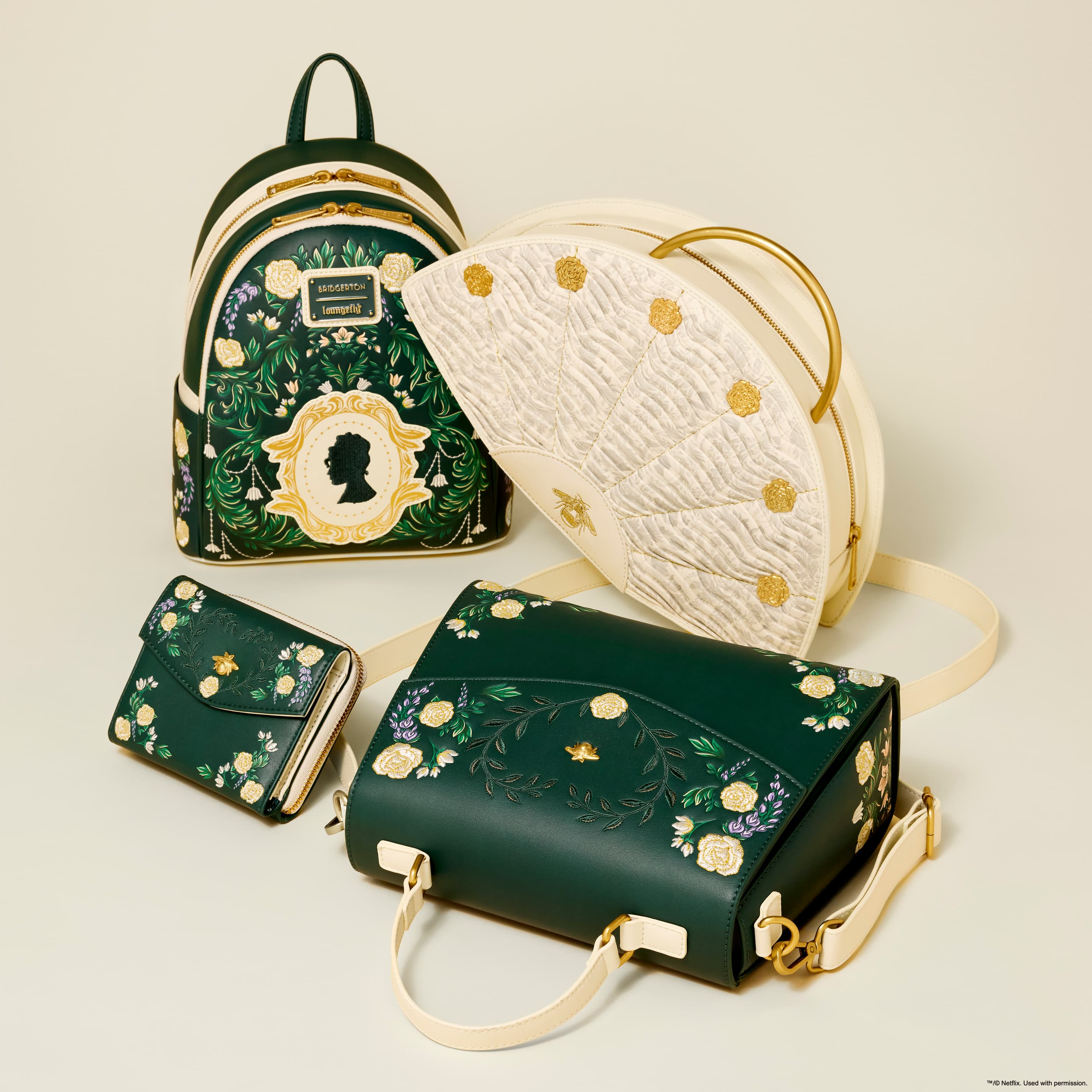 Loungefly Bridgerton Floral Zip-Around Portemonnaie