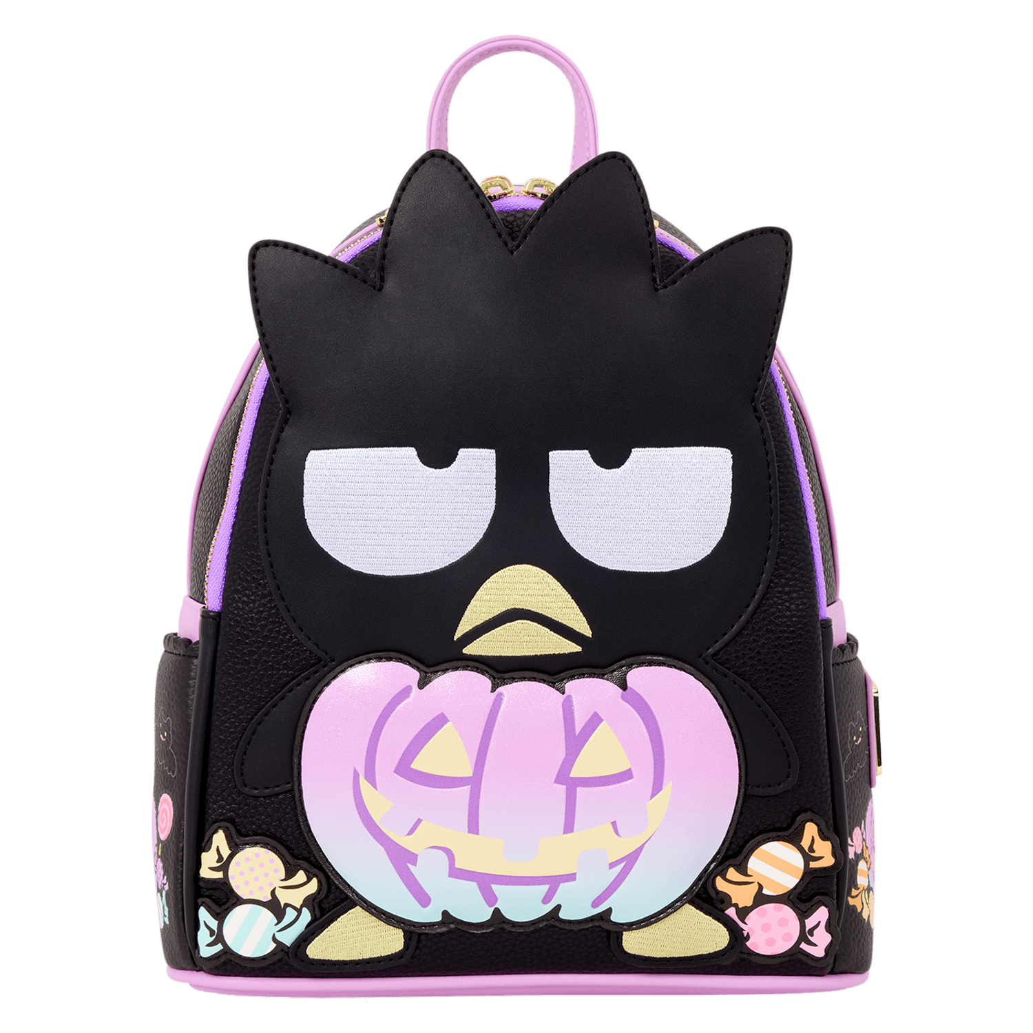 Loungefly Sanrio Badtz-Maru Pumpkin Cosplay Mini-Rucksack mit Leuchtfunktion
