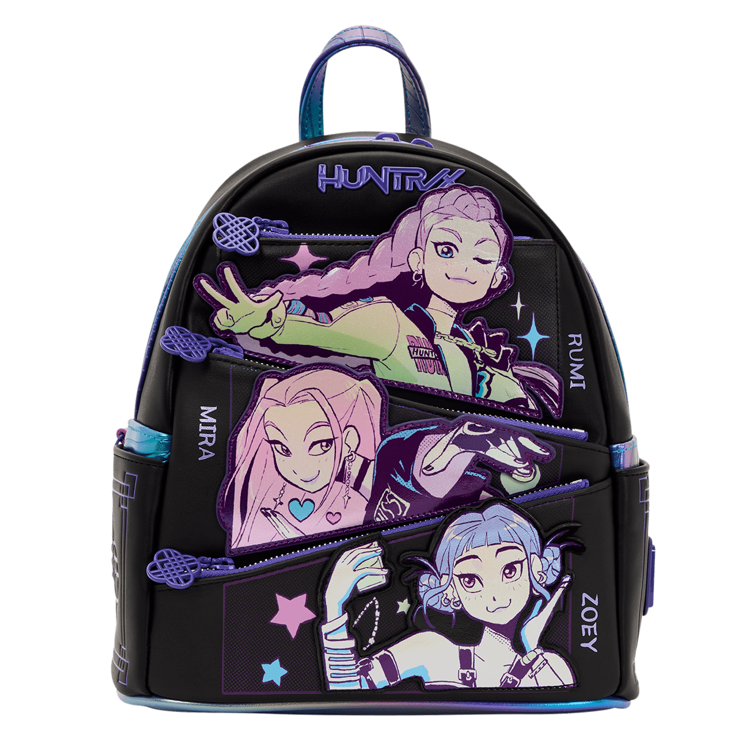 Loungefly KPop Demon Hunters HUNTR/X Mini-Rucksack mit Fotokarten-Anhänger