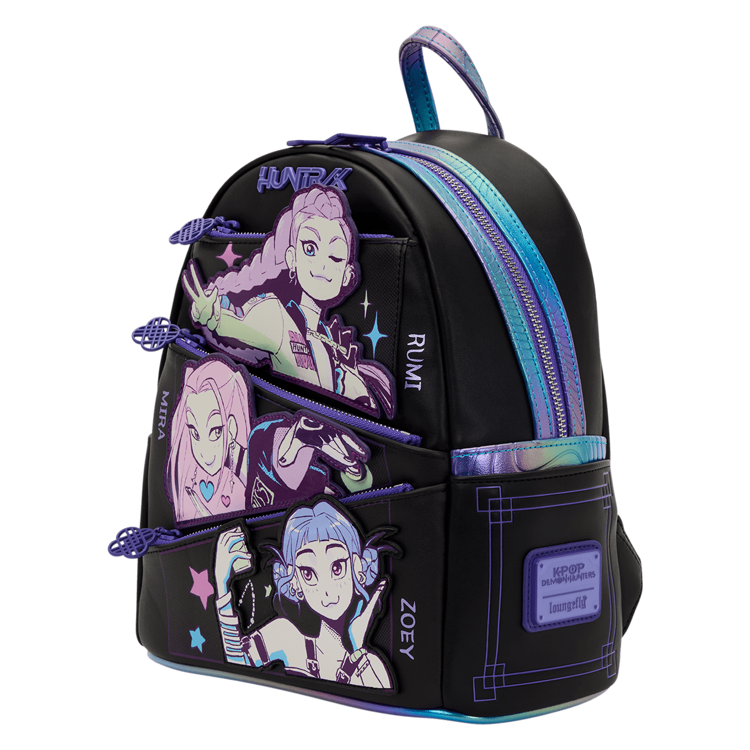 Loungefly KPop Demon Hunters HUNTR/X Mini-Rucksack mit Fotokarten-Anhänger