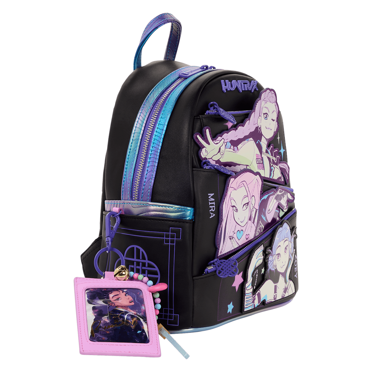 Loungefly KPop Demon Hunters HUNTR/X Mini-Rucksack mit Fotokarten-Anhänger