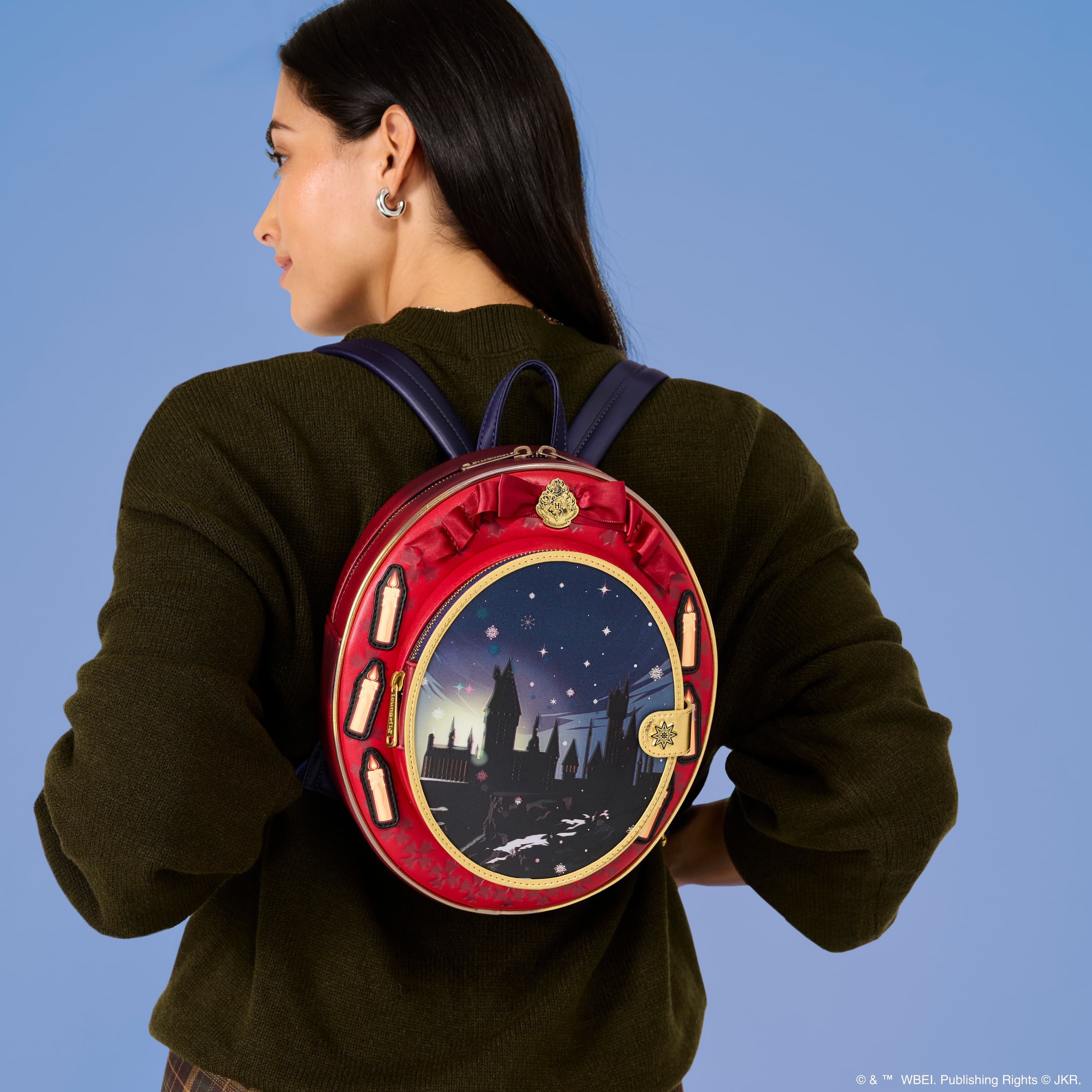 Loungefly Harry Potter Hogwarts Holiday Cameo Mini-Rucksack mit Lentikulareffekt
