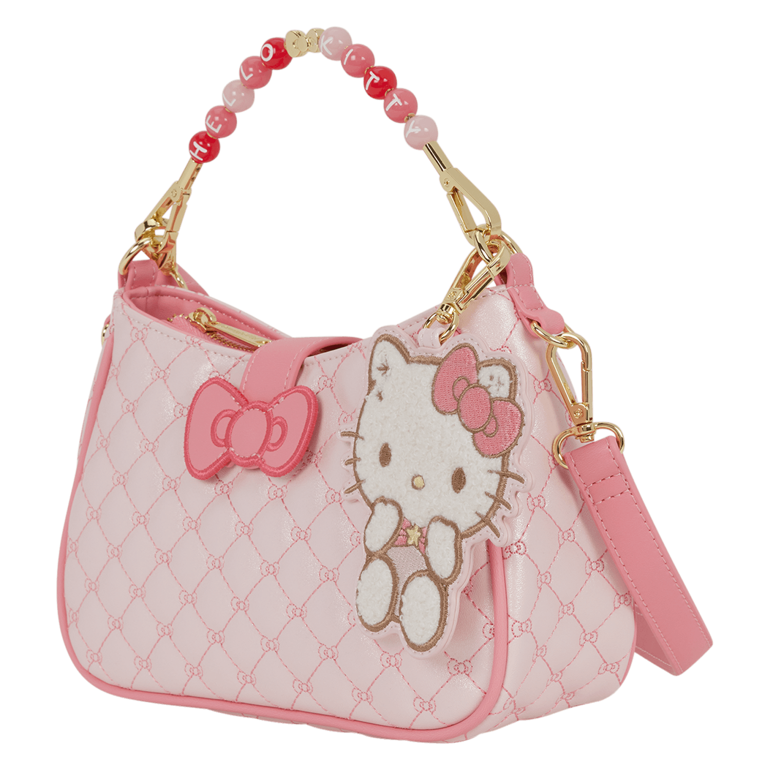 Loungefly Sanrio Hello Kitty Holiday Quilted Umhängetasche mit Perlengriff