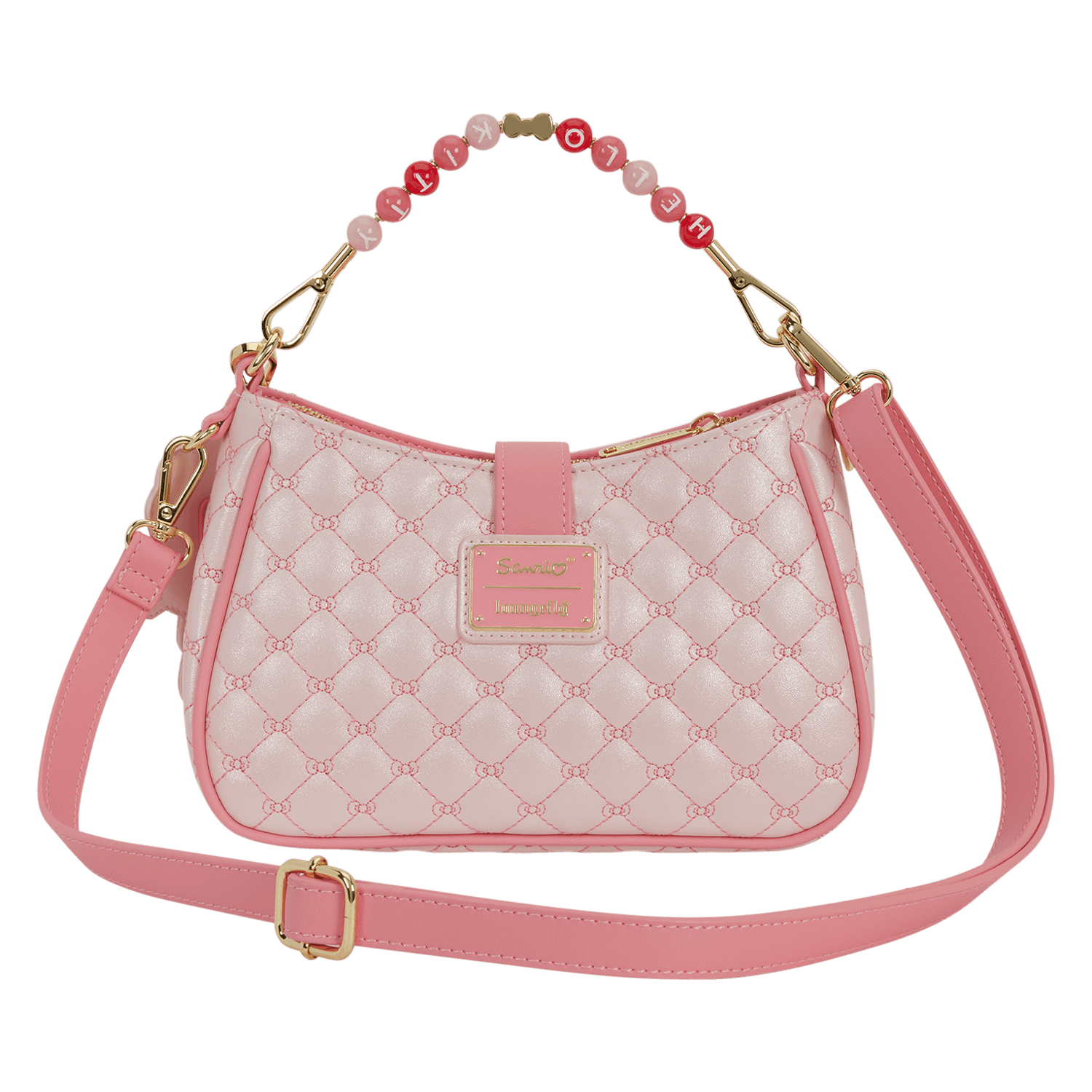 Loungefly Sanrio Hello Kitty Holiday Quilted Umhängetasche mit Perlengriff