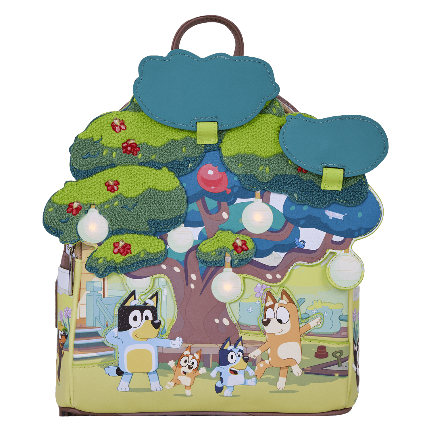 Loungefly Bluey Bluey's Backyard Light-Up Mini-Rucksack mit Lichtfunktion