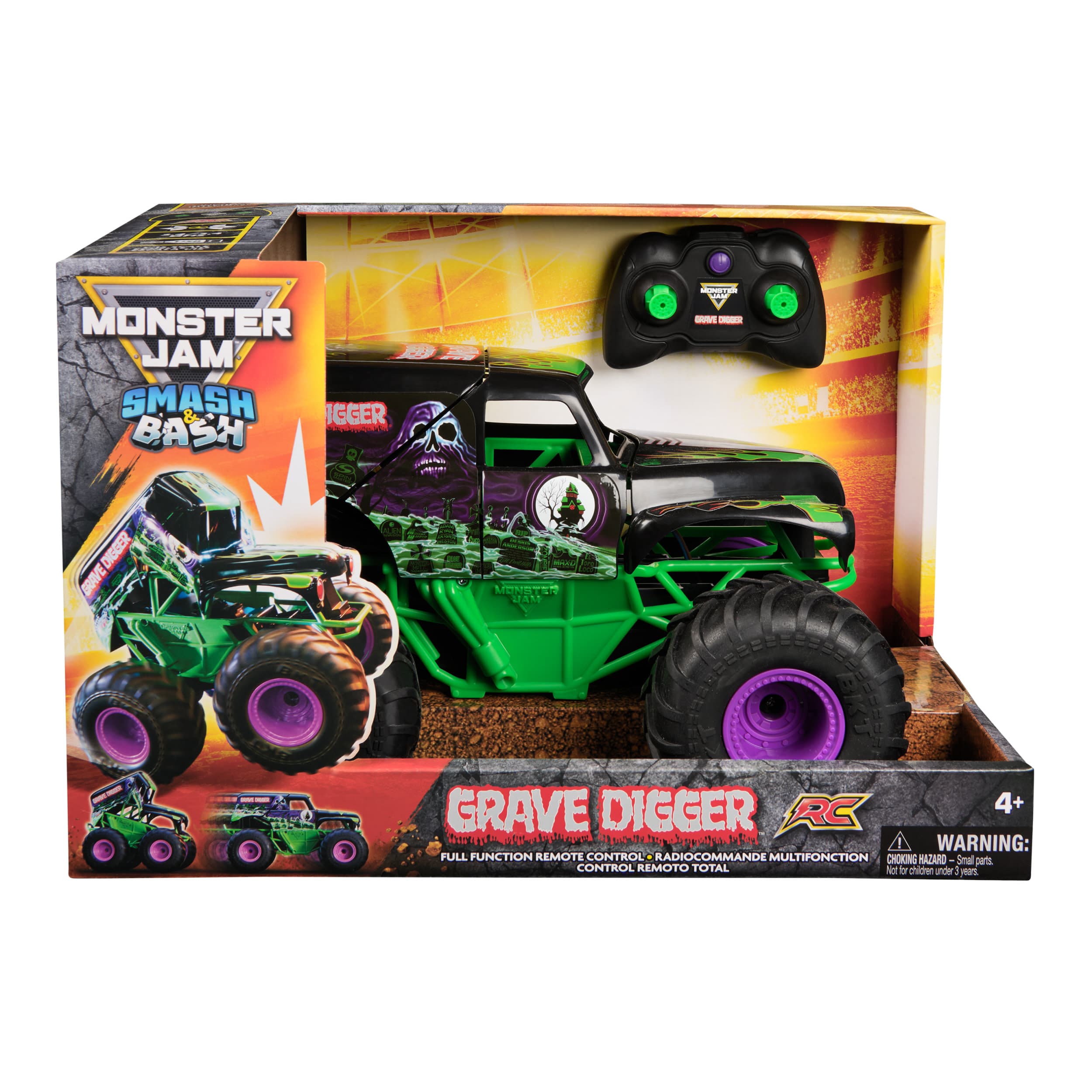 Monster Jam - Smash 'n Bash Grave Digger, ferngesteuerter Monstertruck