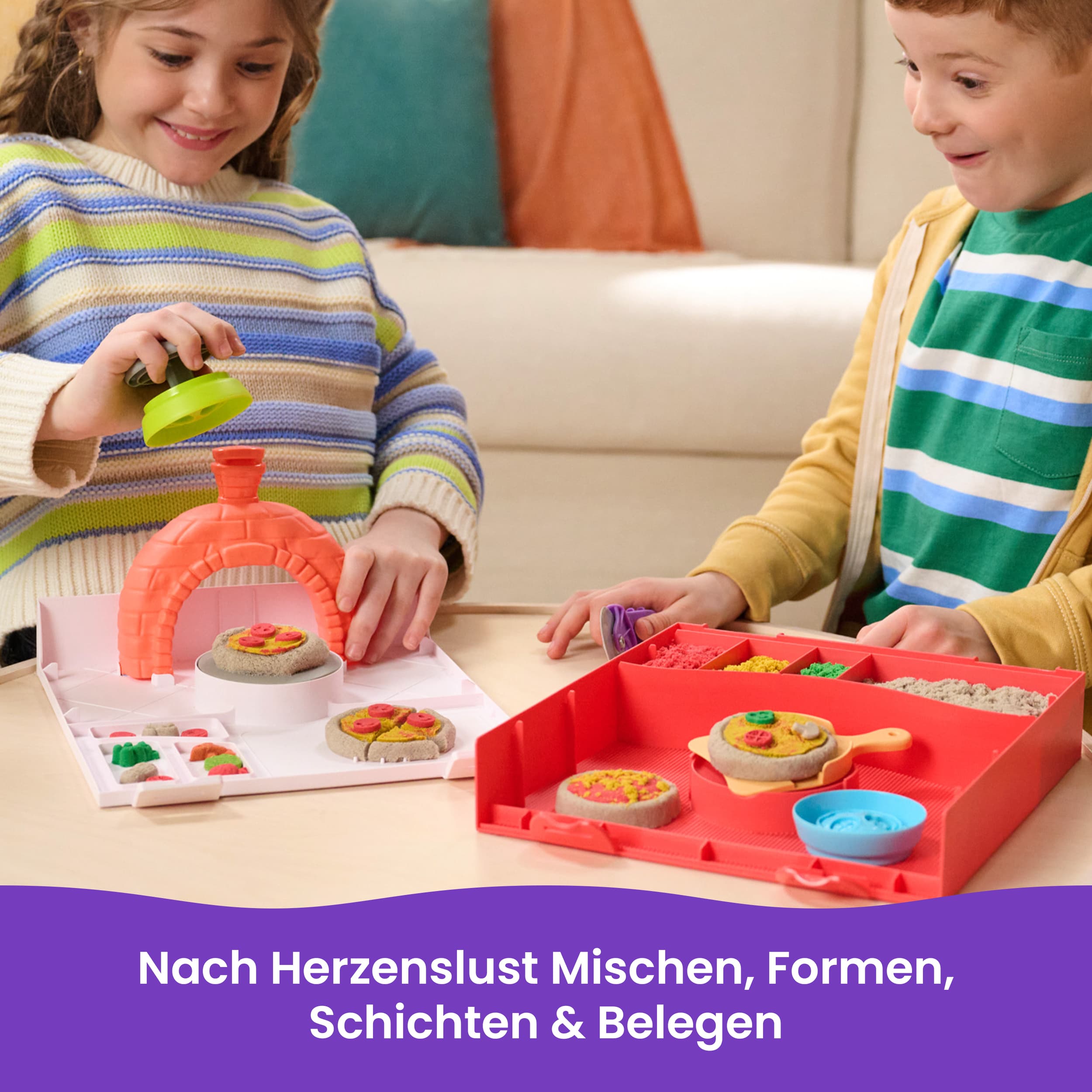 Produktbild Spin Master - Kinetic Sand Squish Pizza Set 8 von 8