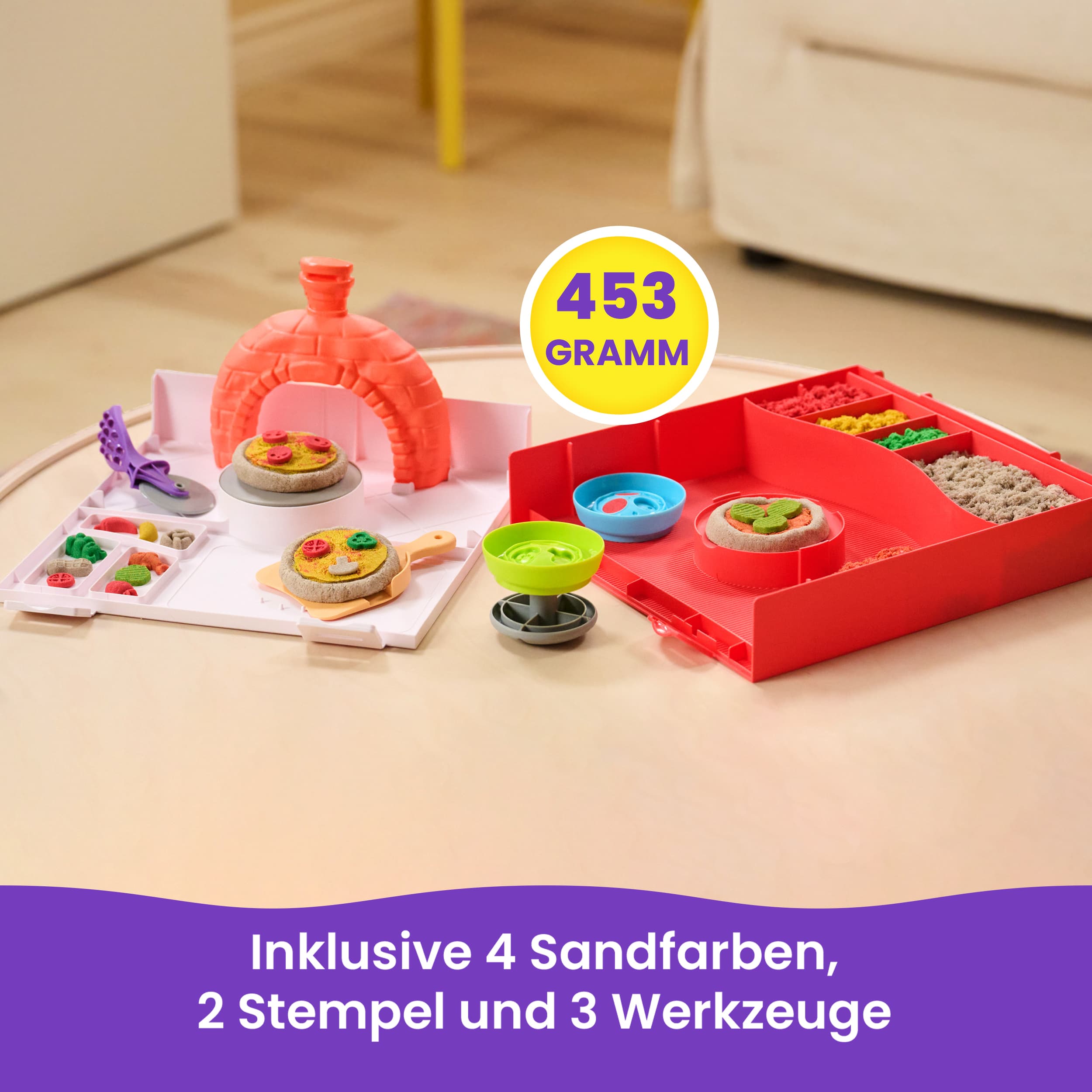 Produktbild Spin Master - Kinetic Sand Squish Pizza Set 3 von 8