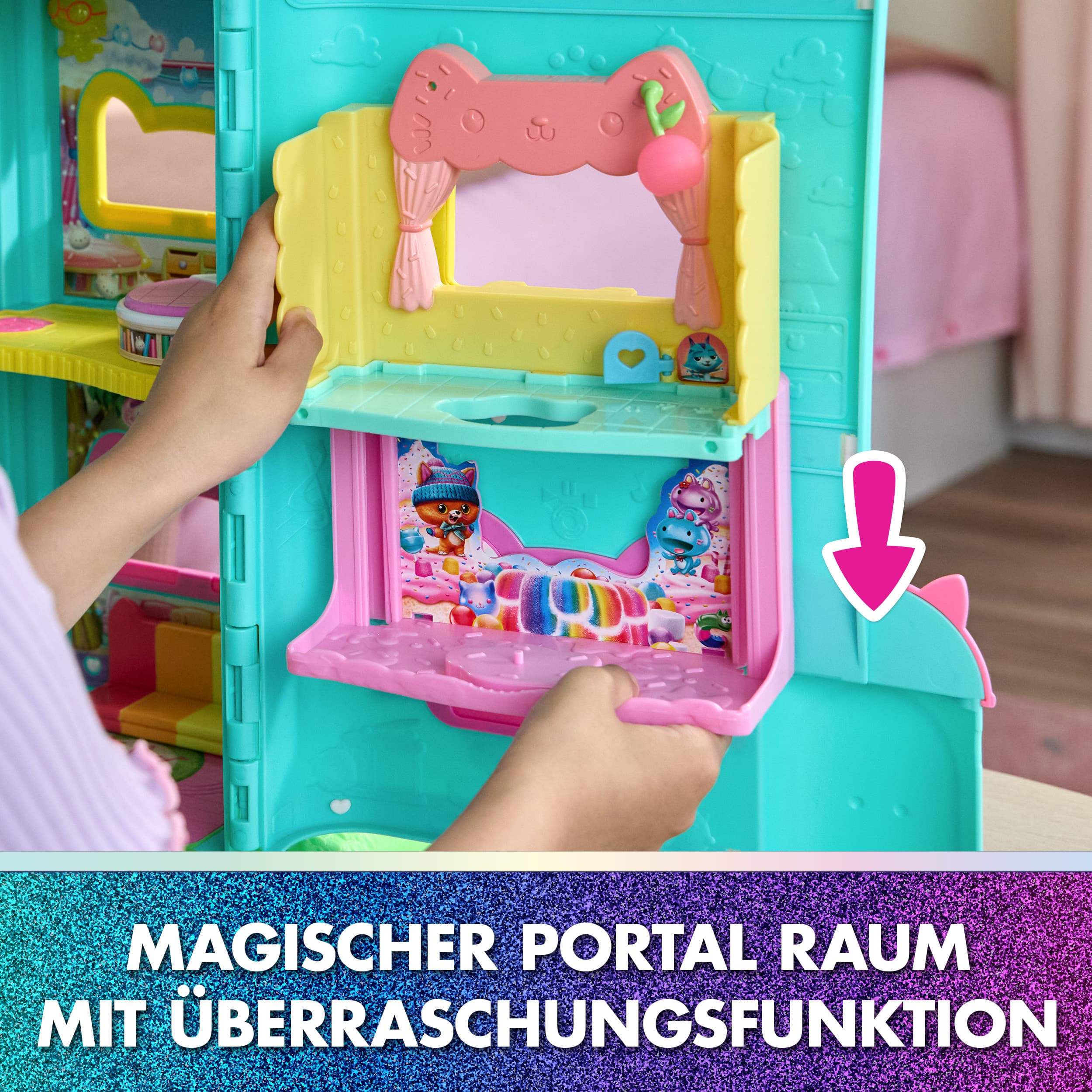 Produktbild Gabby’s Dollhouse: Der Film – Portal-Raum Spielset mit Katzenfigur 2 von 7