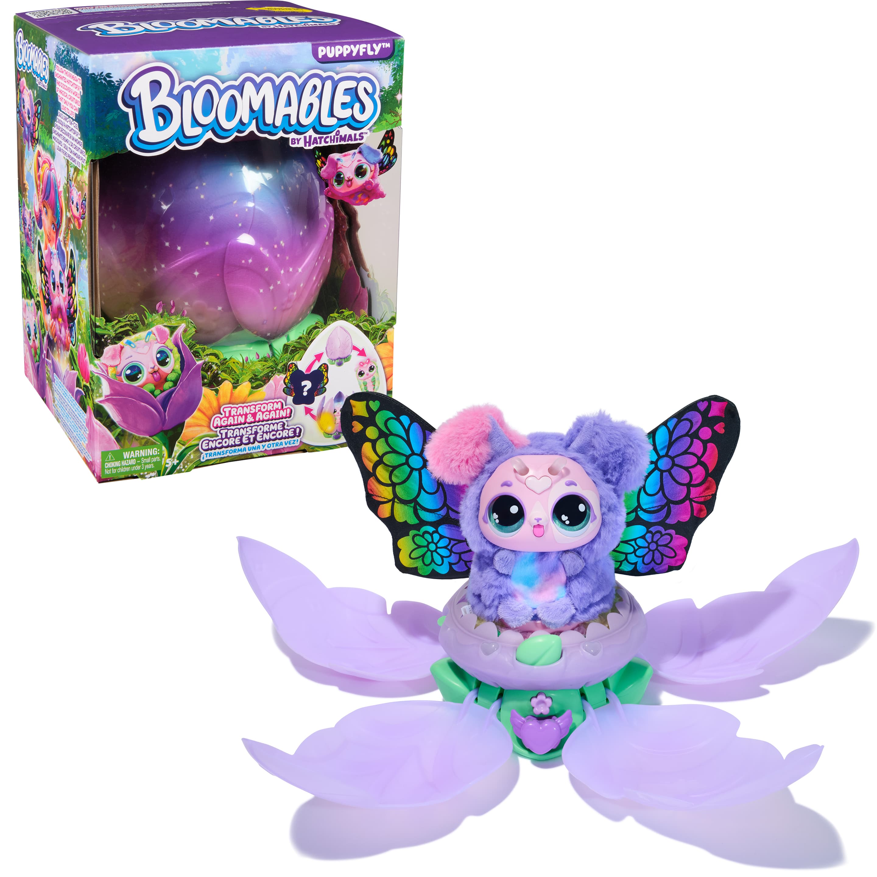Bloomables von Hatchimals - Puppyfly, Interaktives Spielzeug mit Überraschung, mit über 100 Geräuschen und Reaktionen