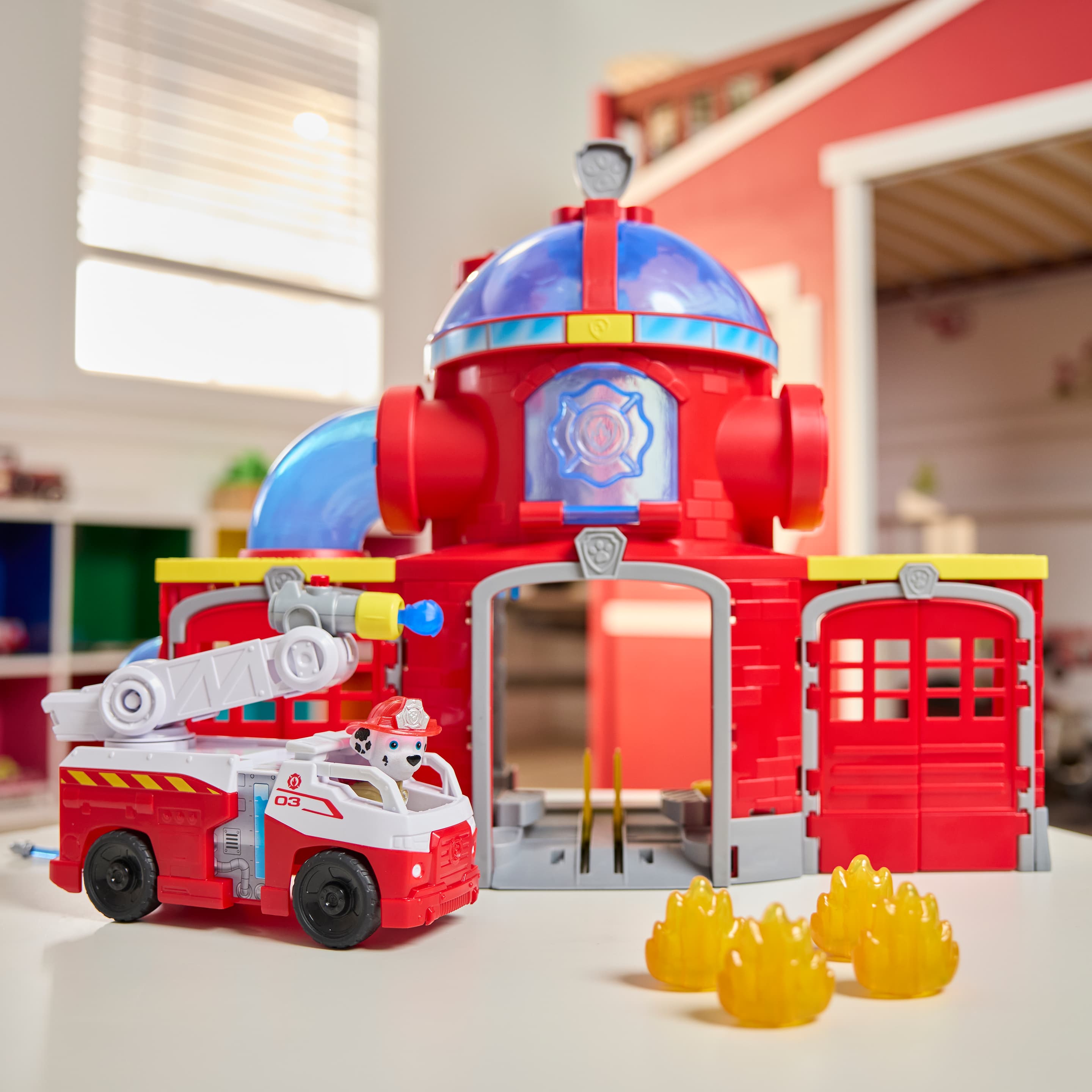 Produktbild PAW Patrol Fire Rescue - Feuerwehr-Station Spielset mit Geschoss-Abwurf, Licht- und Soundeffekten 10 von 10
