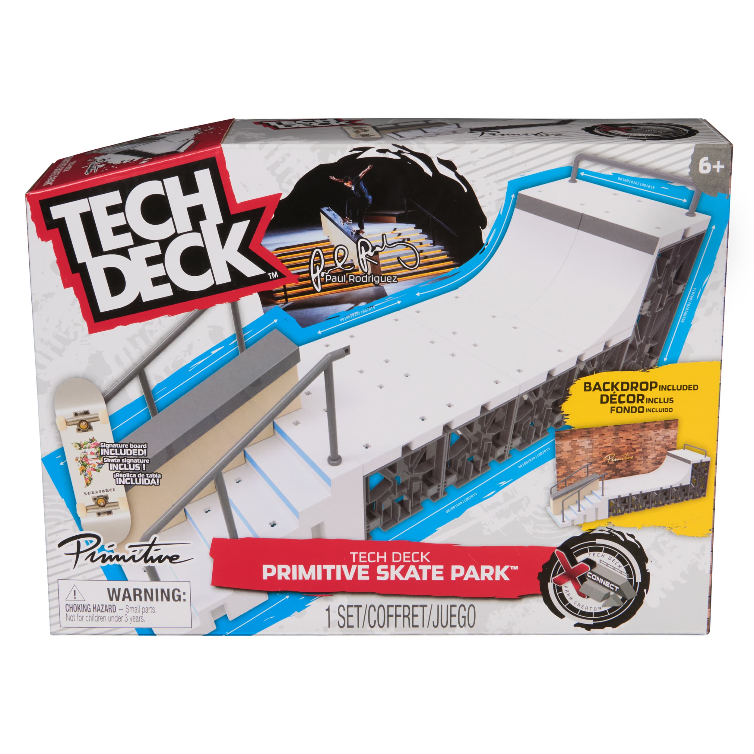 Tech Deck - Primitive Skate Park, Finger-Skateboard-Rampe mit authentischem Fingerboard