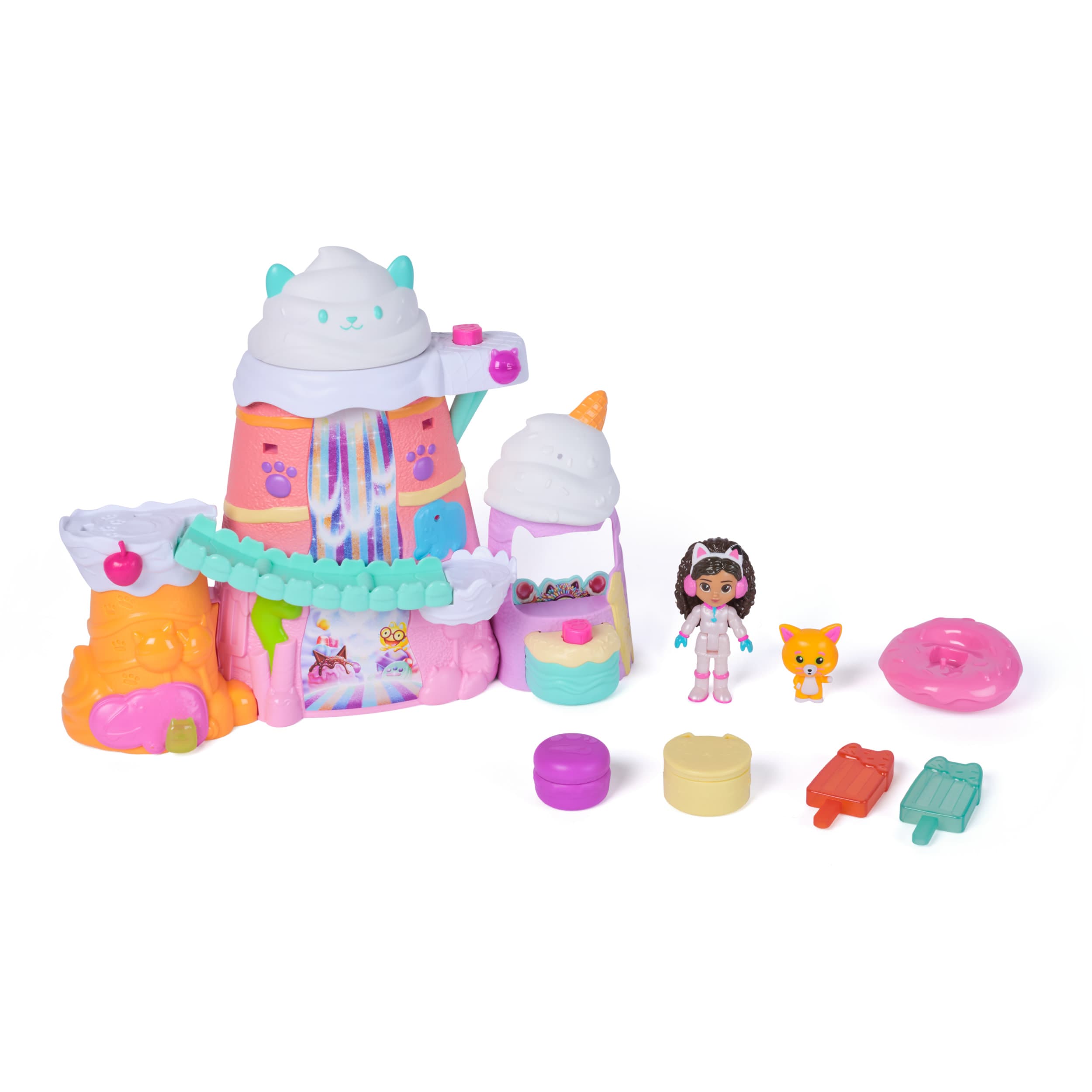 Produktbild Gabby’s Dollhouse: Der Film – Zuckerguss-Gebirge Spielset, 12-teiliges Spielset mit Gabby Figur, Leopold & Puppenhaus-Zubehör 6 von 8