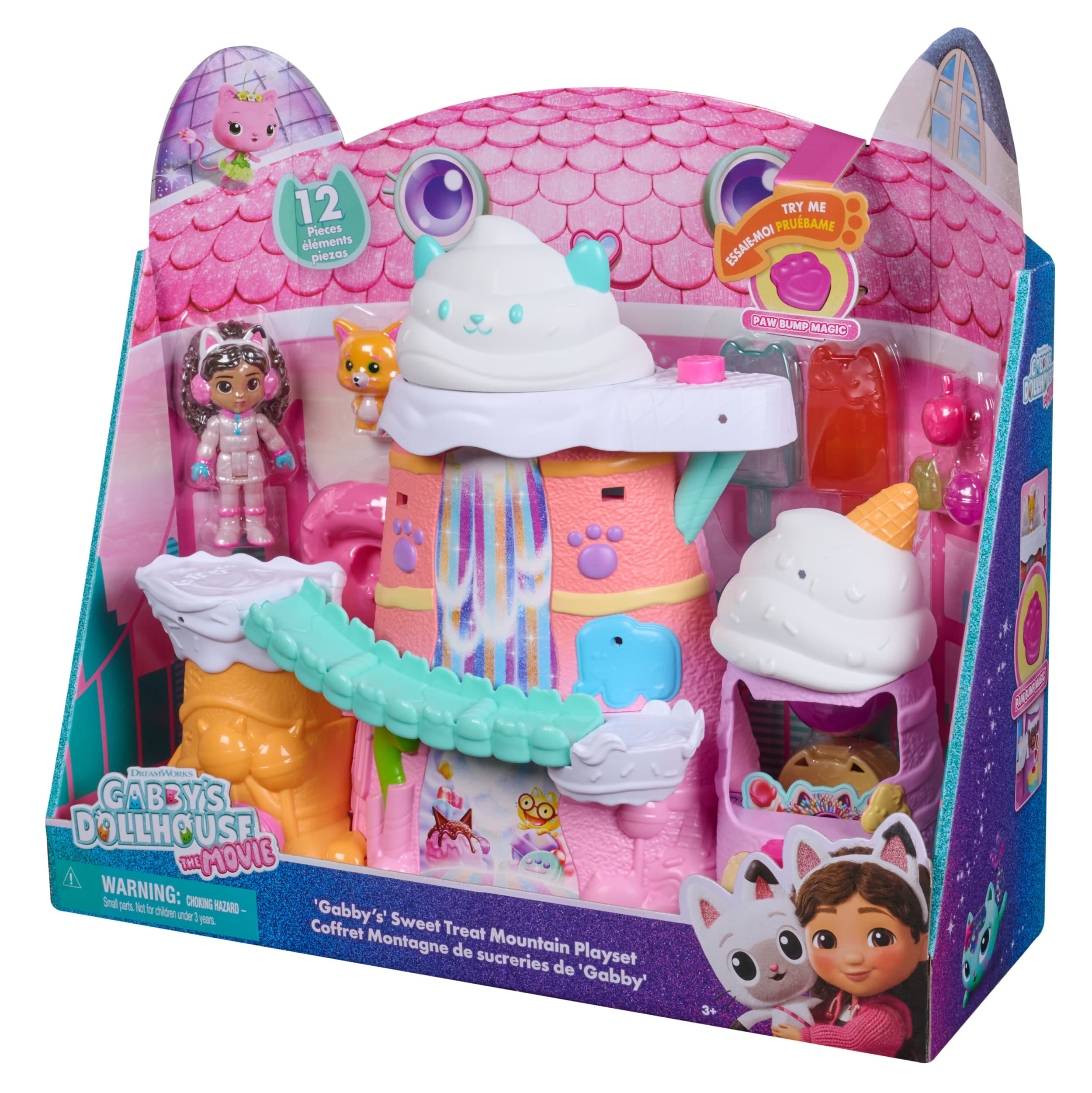 Produktbild Gabby’s Dollhouse: Der Film – Zuckerguss-Gebirge Spielset, 12-teiliges Spielset mit Gabby Figur, Leopold & Puppenhaus-Zubehör 2 von 8