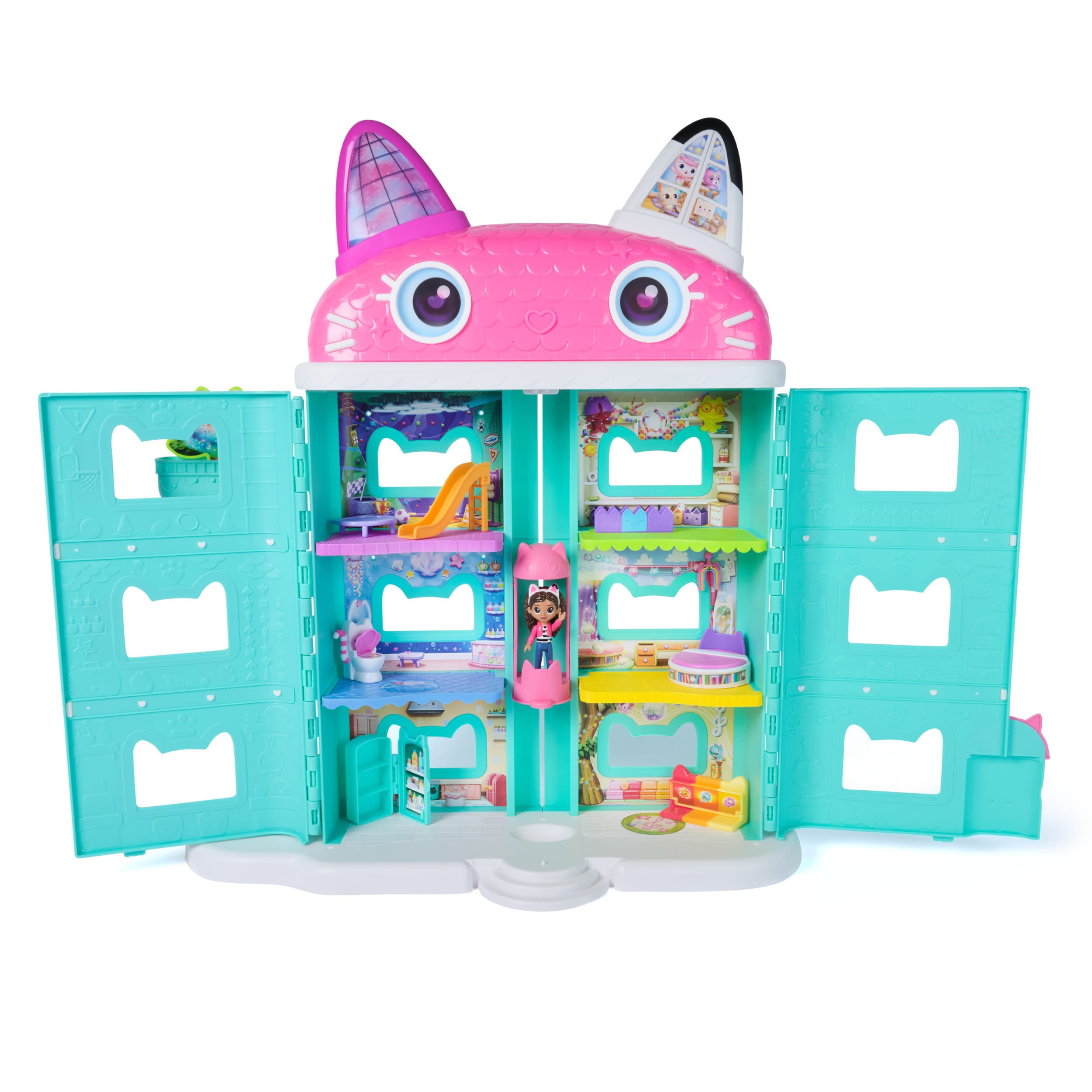 Gabby’s Dollhouse: Der Film – Puppenhaus zum Kinofilm, über 60 cm groß, mit Gabby-Figur & Dollhouse Zubehör